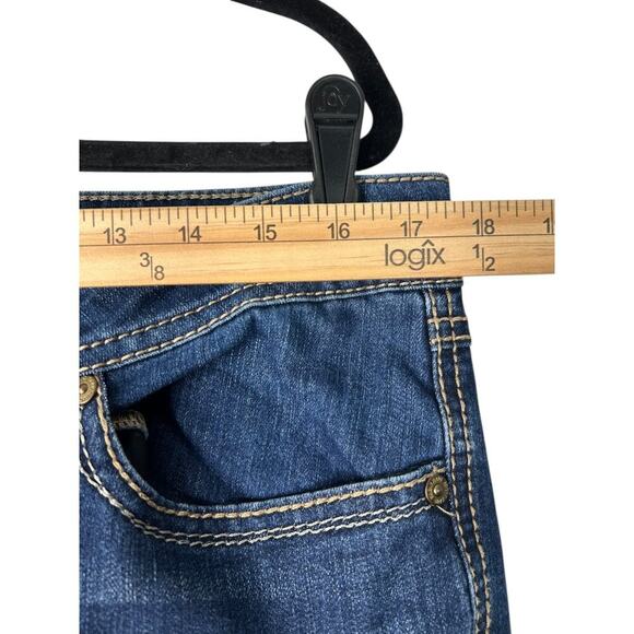 Seven7 Jeans Womens 14 Blue Bootcut Thick Stitch Embroidered Flap Pockets Denim - Picture 11 of 15